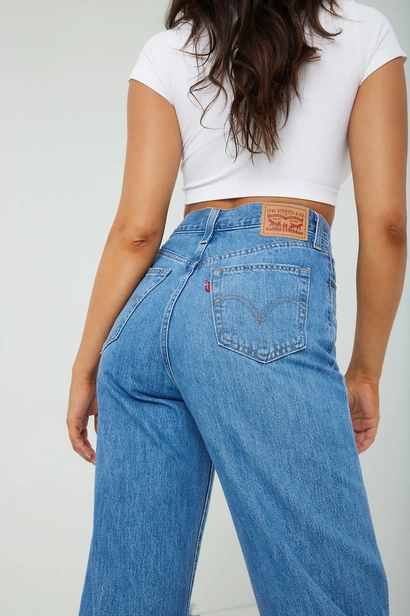 LEVI'S High Waisted Straight Ripped Jean