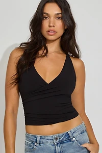 Crossover Shirred Cami Top