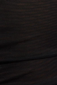 Asymmetric Mesh Long Sleeve Top