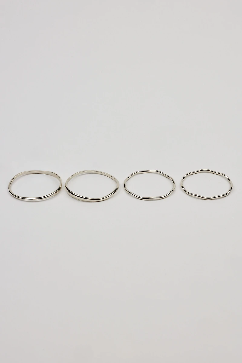 Set of 4 Wavy Bangles
