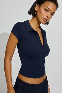 Sleek Short Sleeve Polo Top