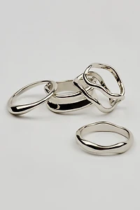 Set of 4 Wavy Minimal Rings