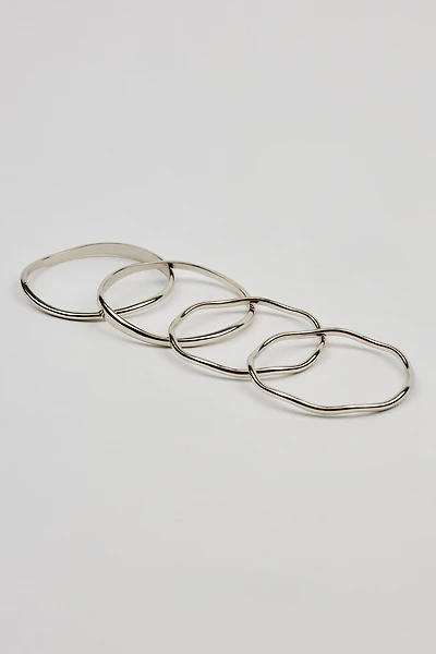 Ensemble de 4 bracelets rigides ondulés