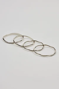 Ensemble de 4 bracelets rigides ondulés