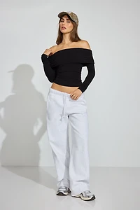 Sexy Cozy Off Shoulder Long Sleeve Top