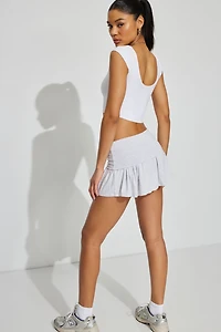 Minijupe-short fluide en tricot