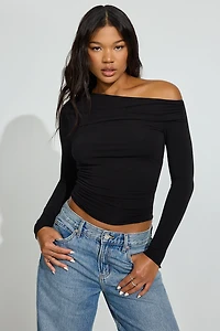 Sexy Cozy Asymmetric Long Sleeve Top