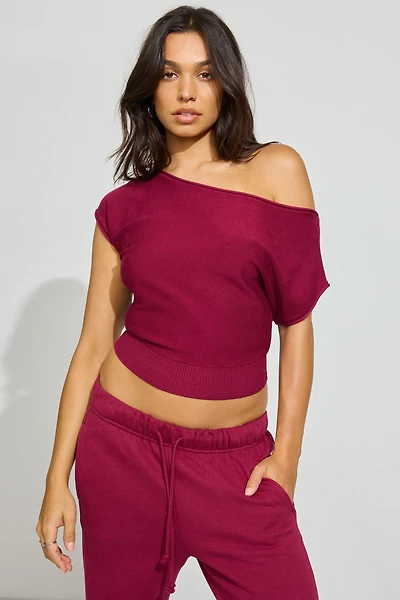 Chandail asymétrique cintré à la taille