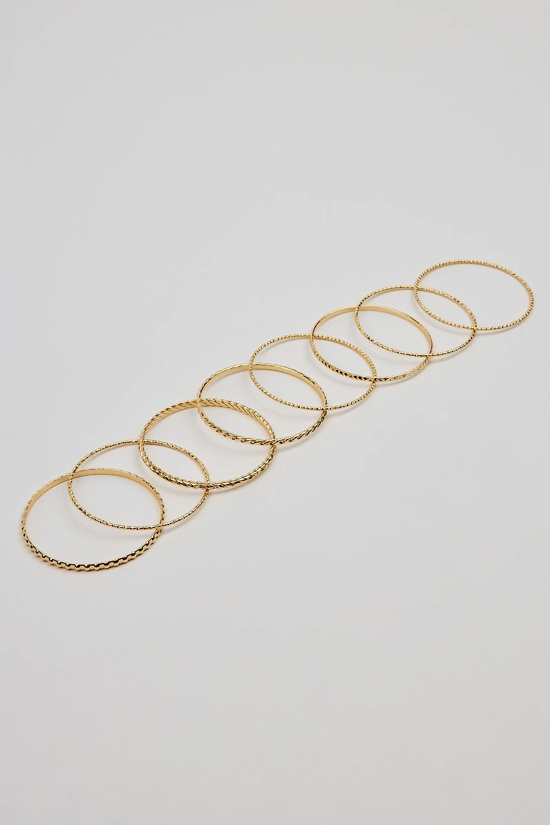 Set of 11 Textured Bangles