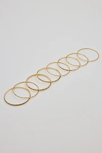 Set of 11 Textured Bangles