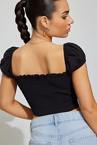 Bree Smocked Short Sleeve Top