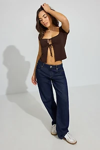 Tie Front Flyaway Top
