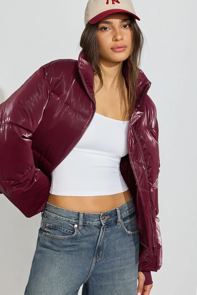 Manteau matelassé luisant