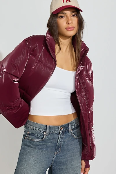 Manteau matelassé luisant