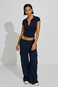 Sleek Short Sleeve Polo Top