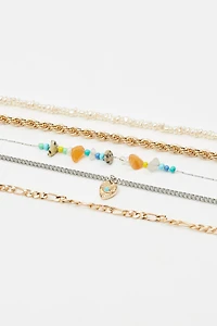 Ensemble de 5 colliers cailloux et perles