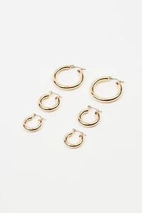 3 Pack Hoop Earrings