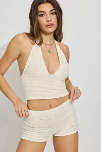 Short de festival ultra-écourté en crochet