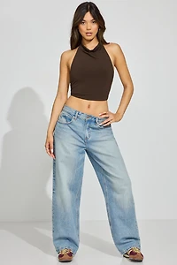 High Neck Cowl Top