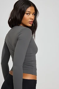 Sleek Crewneck Long Sleeve Top