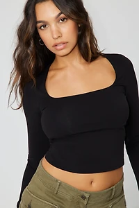 Portia Square Neck Long Sleeve Top