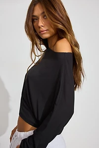Smooth Oversized Long Sleeve Crop Top
