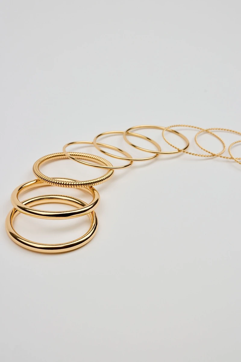 Set of 9 Twisted Bangles