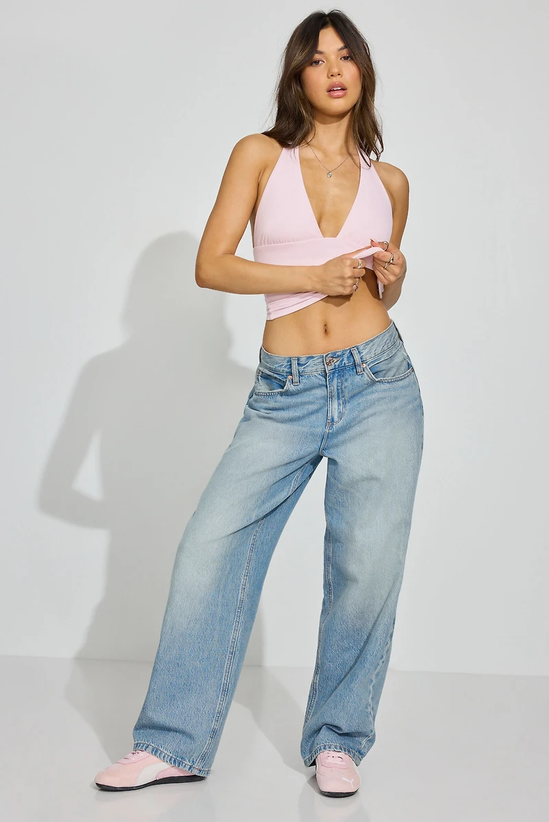 Sleek Plunge Halter Top