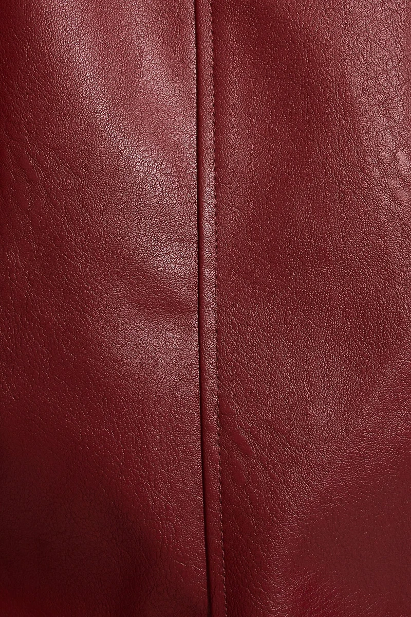 Faux Leather Worker Jacket