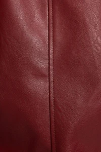 Faux Leather Worker Jacket