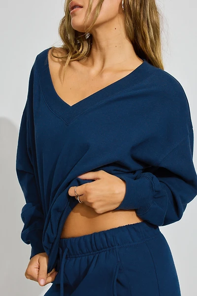 SoftTerry Oversized V-Neck Sweatshirt