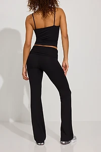 Fold Over Flare Knit Pants