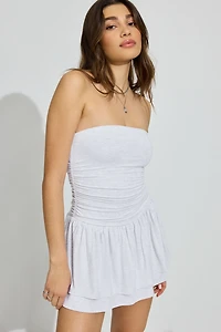 Flirty Hem Tube Romper Dress