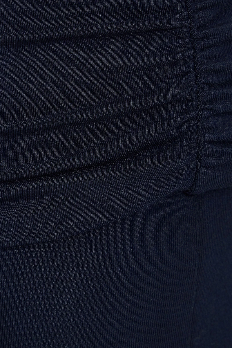 Pantalon évasé en tricot à bande de taille repliée