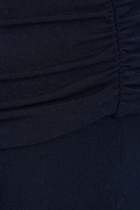 Pantalon évasé en tricot à bande de taille repliée