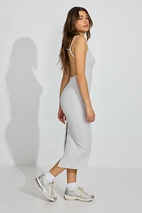 V Neck Open Back Maxi Dress