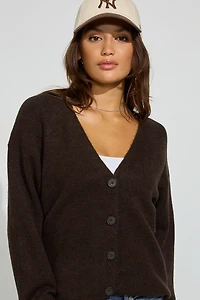 Cardigan spongieux surdimensionné à manches longues