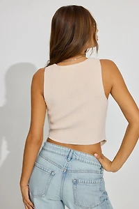 Veste sans manches à devant nouer