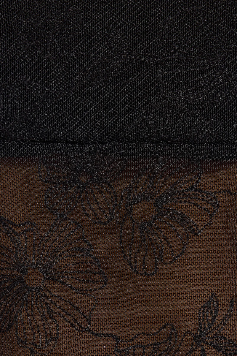 Embroidered Mesh Flyaway Cami Top