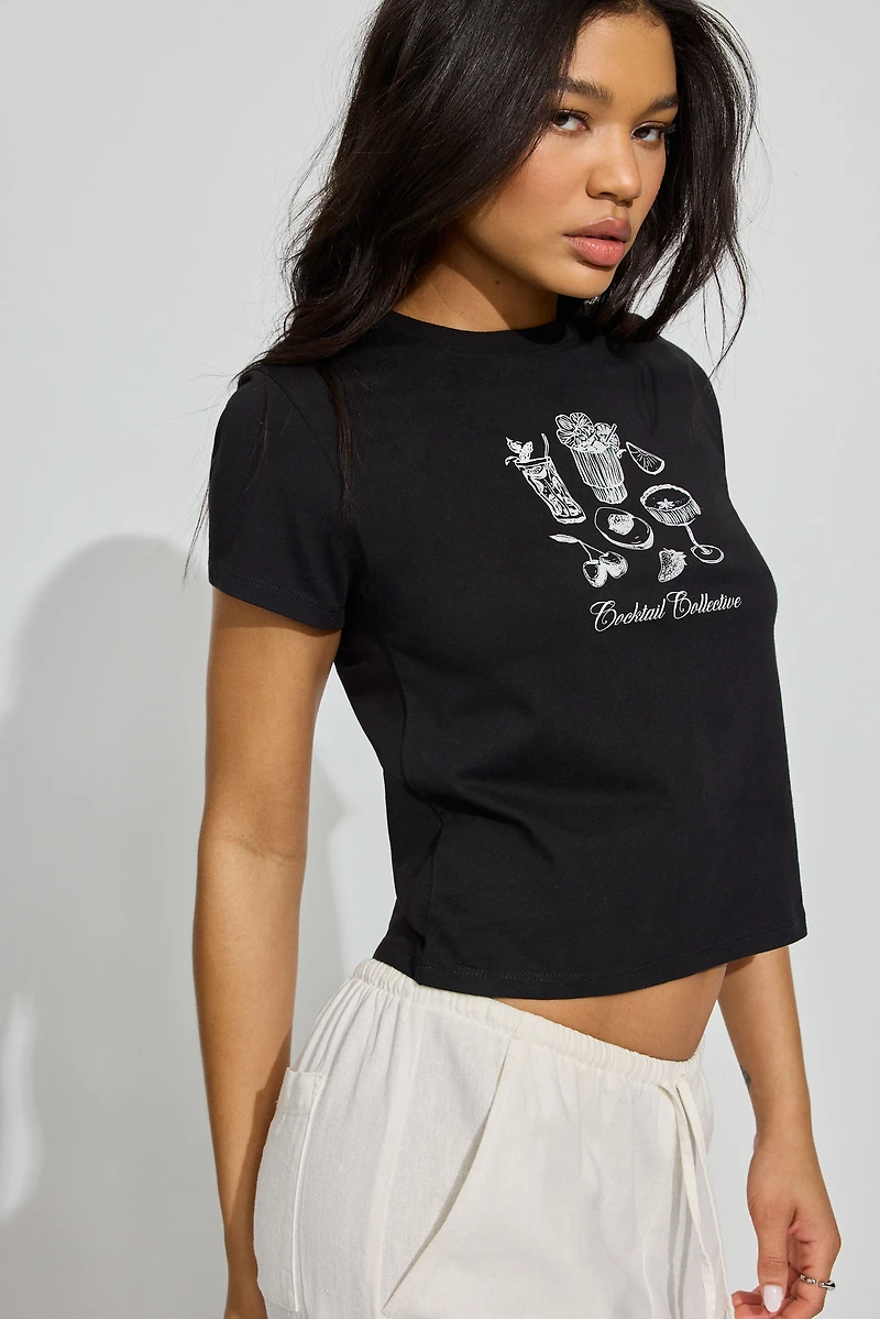 T-shirt à col rond années 90