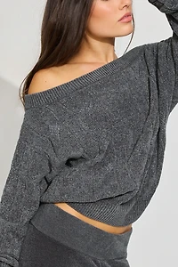 Chenille Off Shoulder Sweater