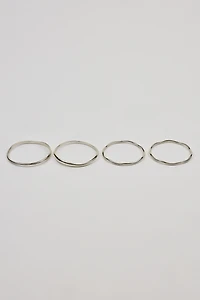 Ensemble de 4 bracelets rigides ondulés