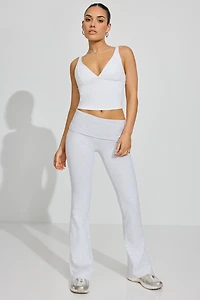 Soft Cotton Fold Over Flare Pants