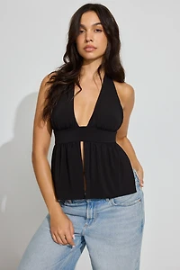 Haut licou style tablier à dos ouvert