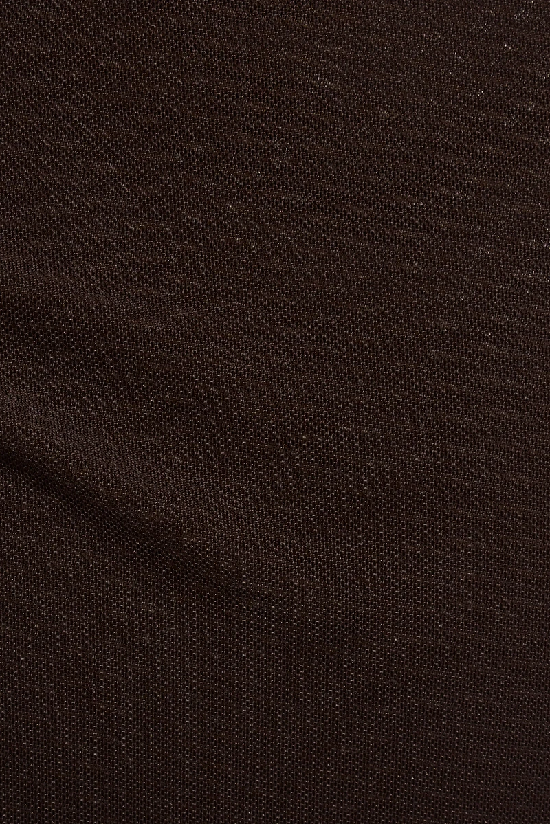 Asymmetric Mesh Long Sleeve Top