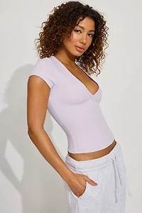 Sleek Deep V Neck T Shirt