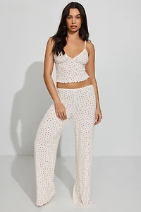 Pointelle Wide Leg Pants