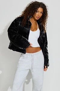 Manteau matelassé luisant