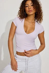 Sleek Deep V Neck T Shirt