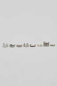 8 Pack Clean Metal Party Earrings